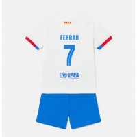 Fotballdrakt Barn Barcelona Ferran Torres #7 Bortedraktsett 2023-24 Kortermet (+ Korte bukser)